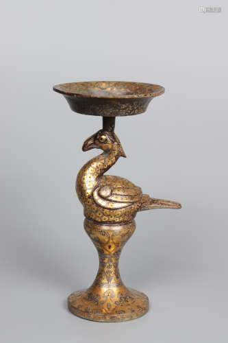 Bronze Gold Gilded Vessel Stand