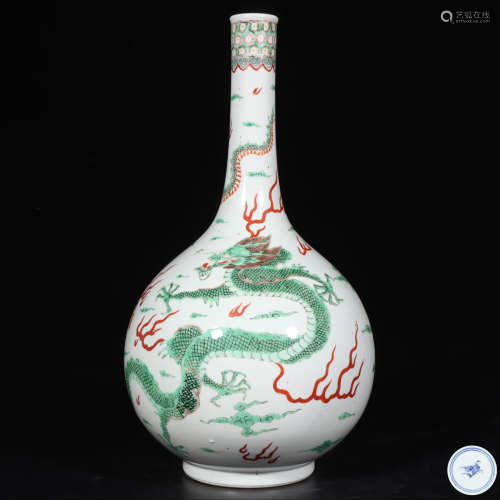Verte Rose 'Dragon' Porcelain Bottle