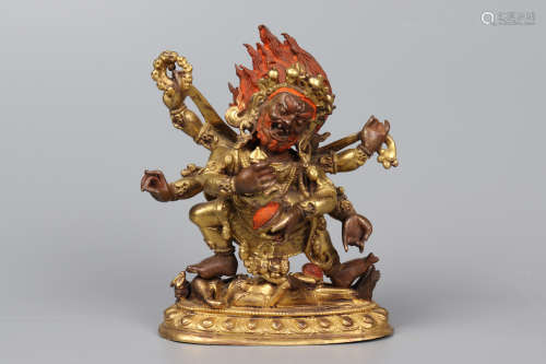 Bronze Gold Gilded Statue Of God Of Wealth