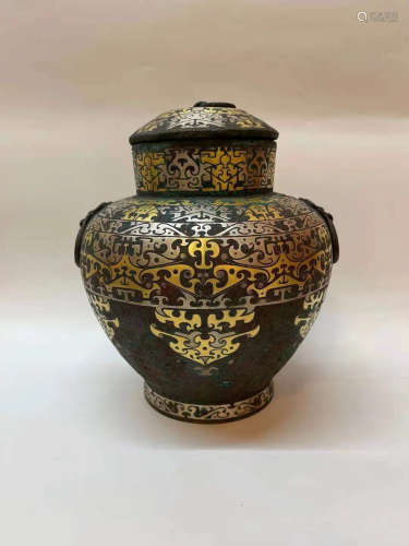 Bronze Gold Painted Jar