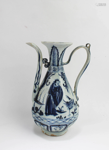 Chinese blue & White Ewer