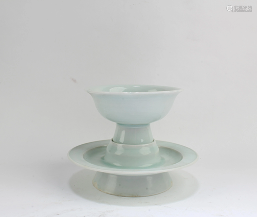 Chinese YingQing Cup with Saucer