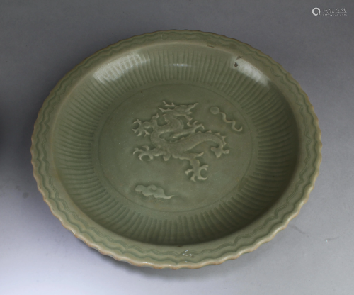 Antique Chinese Celadon Charger