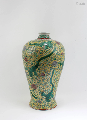 Chinese Famille Verte Porcelain Vase