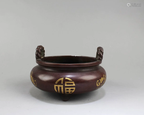 Chinese Bronze Tripod Censer