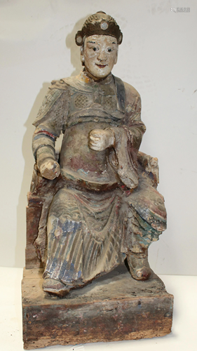 Antique Chinese Clay Sculpture, early Ming Dynasty