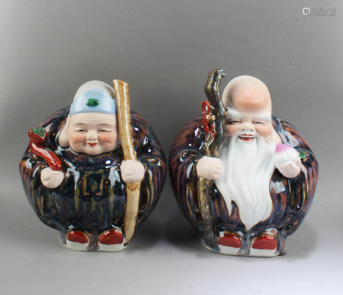 A Group of Two Chinese Porcelain Figurines