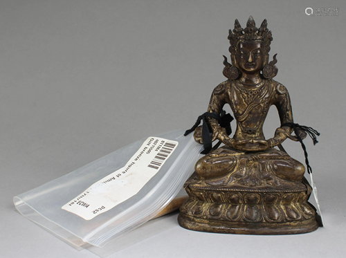 Antique Chinese Gilt Bronze Bodhisattva