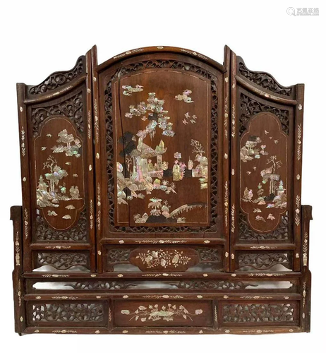 Antique Chinese Carved Hardwood Wall Decorative