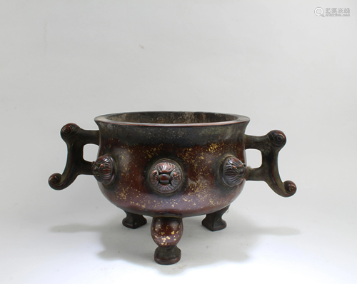 Chinese Bronze Tripod Incense Burner