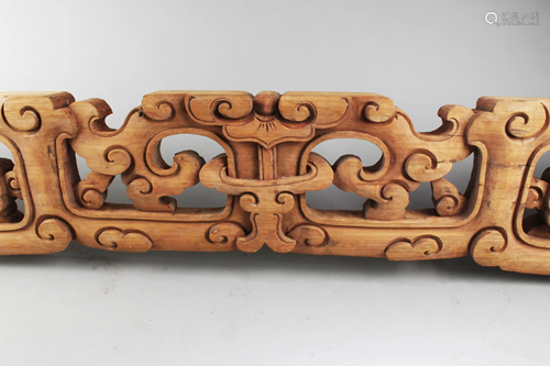 Antique Chinese Wooden Carved Signage Ornament