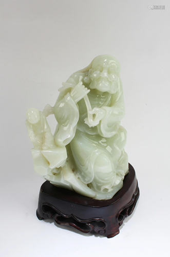 Chinese Jade Carved Monk Statue