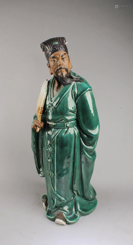 Chinese Shiwan Figurine 'Zhu Ge Liang'