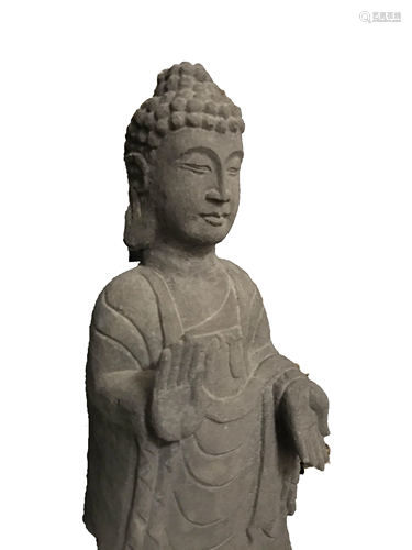 Large Antique Chinese Stone Buddha Statue