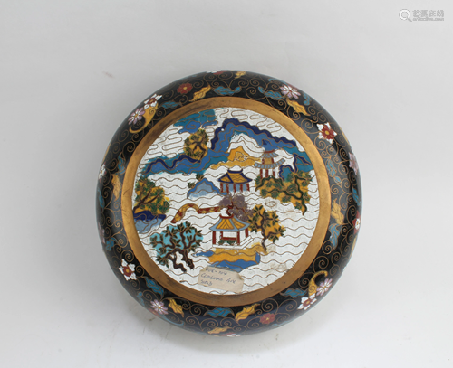 A Chinese Cloisonne Round Container