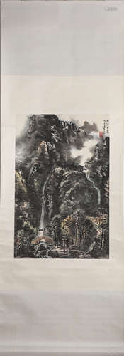 Li Keran Huangshan Herringbone Waterfall