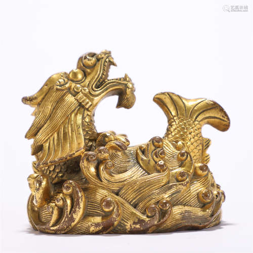 A gilt bronze ornament, Qing Dynasty