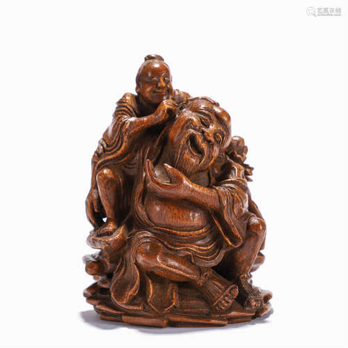 Qing dynasty boxwood figure ornaments