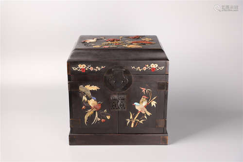 Qing dynasty treasure inlaid official leather suitcase