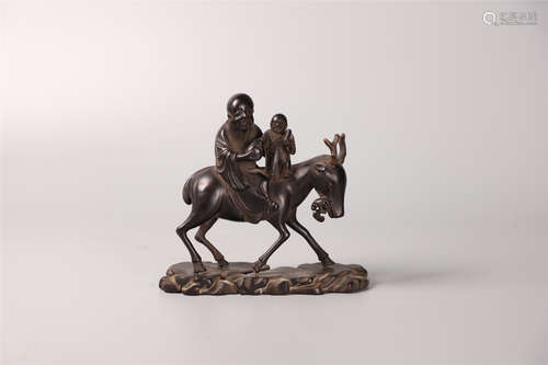 Qing Dynasty Red Sandalwood Figures