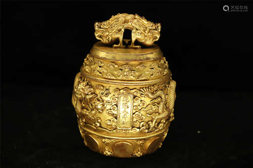 A gilt bronze ornament in the Qianlong period of the Qing Dy...