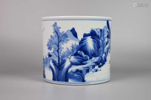 Kangxi--Articles, mountains, buckets, blue and white landsca...