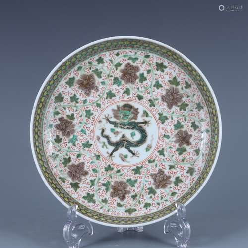 Colorful figure plate of Guangxu, Qing Dynasty