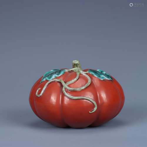 Bionic Porcelain, Pumpkin, Qianlong Period, Qing Dynasty