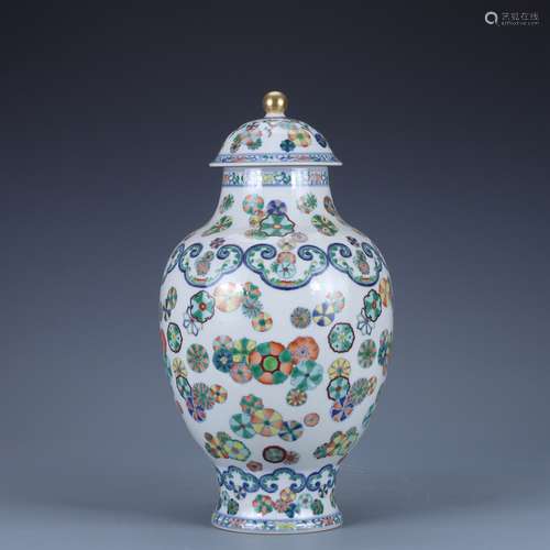 Qing Dynasty Qianlong bucket colored leather ball pattern li...