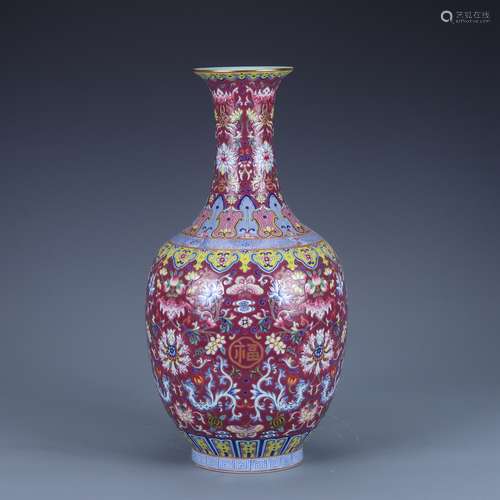 Jiaqing Period, Qing Dynasty, Carmine Red, Wrapping Branch L...