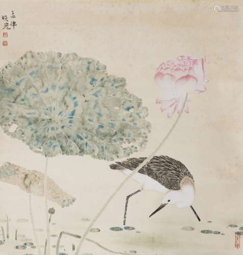 ZHANG XIAOYAN, CRANE AND LOTUS