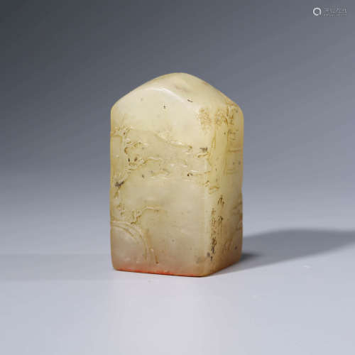 A CHINESE WHITE JADE SEAL