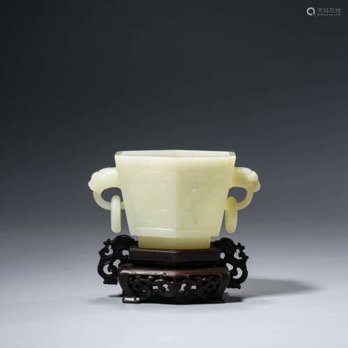 A CHINESE WHITE JADE CENSER AND STAND