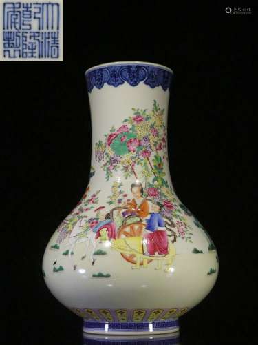 Overseas Backflow.Chinese Famille Rose Vase