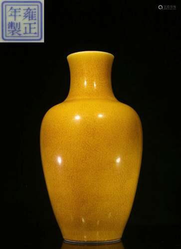 Overseas Backflow.Chinese Yellow-glazed Vase