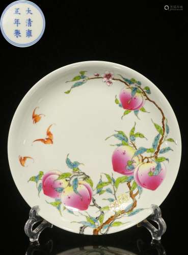 Overseas Backflow.Chinese Famille Rose Plate