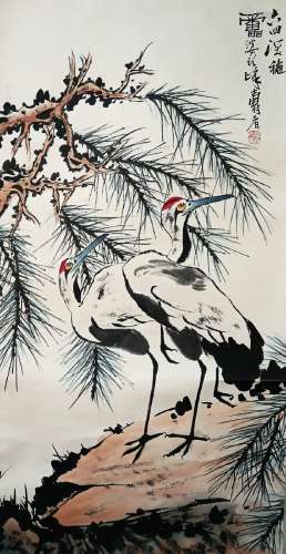 Crane and Pine  by Pan Tianshou