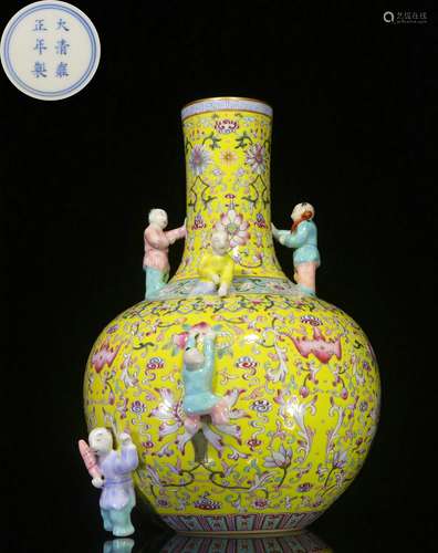 Overseas Backflow.Chinese Famille Rose Vase