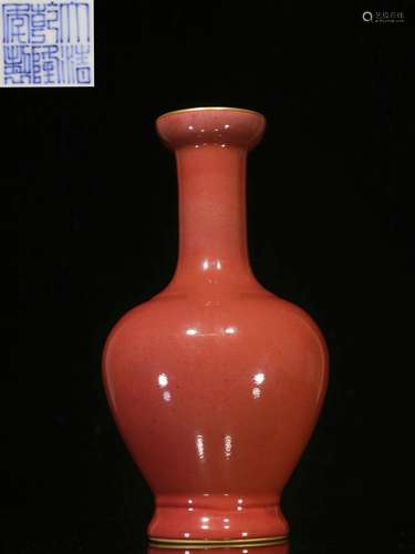 Overseas Backflow.Chinese Red-glazed Vase