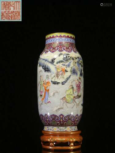 Overseas Backflow.Chinese Famille Rose Vase