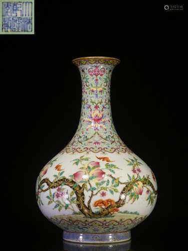 Overseas Backflow.Chinese  Famille Rose Vase