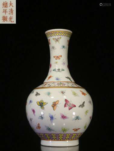 Overseas Backflow.Chinese Famille Rose Vase