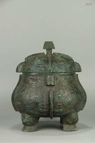 Overseas Backflow .Bronze Zhi  (Wine Vessel)