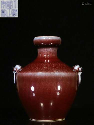 Overseas Backflow.Chinese Red-glazed Vase