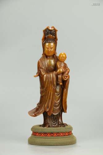 Old Collection.  Tianhuang Stone Statue of Avalokitesvara Be...