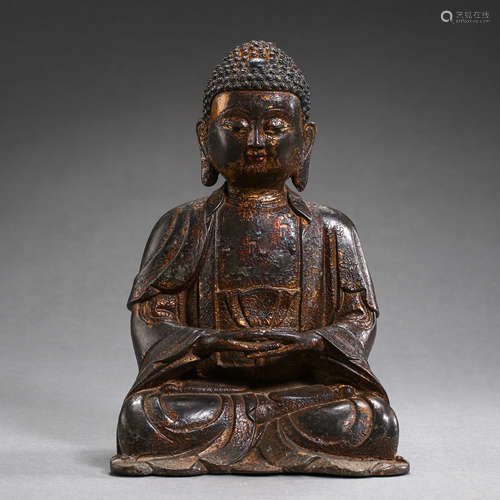 SEATED GILT BRONZE BUDDHA STATUE IN MING DYNASTY, CHINA