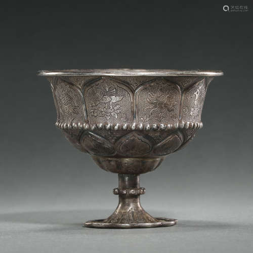 TANG DYNASTY, CHINESE FINE SILVER WINE GLASS