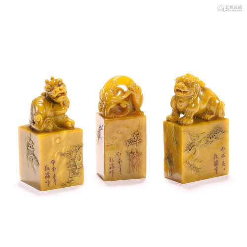 QING DYNASTY, A SET OF CHINESE TIANHUANG SEALS