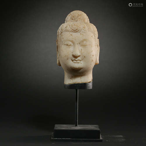 WHITE JADE BUDDHA HEAD OF THE NORTHERN QI DYNASTY, CHINA