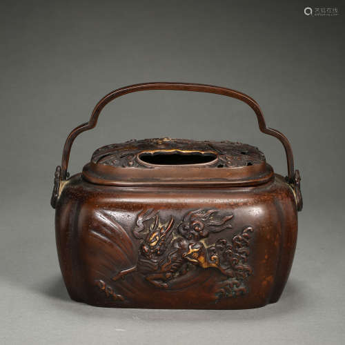 CHINESE MING DYNASTY COPPER HAND WARM STOVE